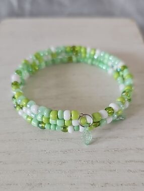 Green Bead Wrap Bracelet